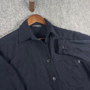 Howard Showers Womens Black Button Down Long Sleeve Shirt Top Size 8